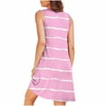 thumbnail image 5 of Sakmal with Pockets Womens Nightgown Soft Vintage Sleep Tanks Loungewear Striped Sleeveless Pink Sleep Tanks, 5 of 7