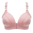 thumbnail image 1 of B91xZ Front Close Wirefree Back Support Posture Full Coverage Bra Seamless Underwire T-Shirt Bra,Pink 38, 1 of 4