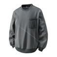 thumbnail image 2 of hlysgo Men's Big and Tall Shirts Casual Long Sleeve Plain Crewneck Sweatshirts Cozy Pullover Going Out Tops Trendy Fall Winter Clothes Dark Gray XXXL, 2 of 4