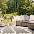 thumbnail image 4 of SAFAVIEH Courtyard Jaylee Geometric Indoor/Outdoor Area Rug, Anthracite/Beige, 5'3" x 7'7", 4 of 12