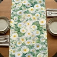 thumbnail image 5 of Table Runners 108 Inches Long Dress Scarves, Spring White Daisy Farmhouse Coffee/Dining/Kitchen Table Runner for Living Room, Flowers Green Leaves Pastoral Botanical 13x108 Inch, 5 of 9