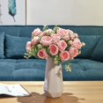 thumbnail image 3 of racimos de flores artificiales para decoración, ramo falso de rosas artificiales, arreglos de seda, centro de mesa de plástico para jarrón, pastel, sin incluir jarrón, 3 of 7