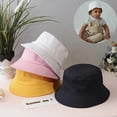 thumbnail image 2 of Sombrero de Sol de algodón para bebé, sombrero de cubo de ala ancha para niñas y niños, cubierta de oreja de cuello al aire libre, gorras de playa Anti UV, Verano, 2 of 4