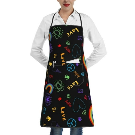 

Sikiie Cartoon Pride Lgbt Aprons for Kitchen Cooking Aprons Chef Apron for Men Women Chef