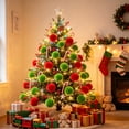 thumbnail image 4 of WWC Furry Christmas Ball Ornament Set, 24 pcs Soft Fluffy Plush Faux Fur Pom Pom Christmas Balls, Christmas Tree Decorations for Xmas Party, 4 of 9
