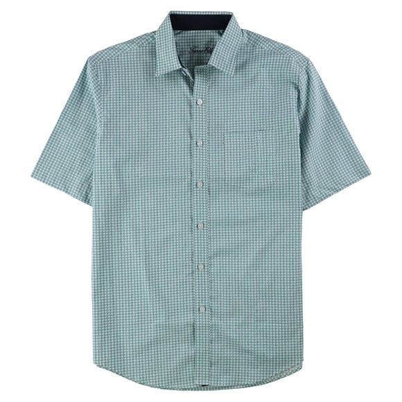 Tasso Elba Mens Printed Button Up Shirt, Green, Small