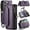 Purple, variant on Crossbody for iPhone 15 Pro Case Wallet【RFID Blocking】with 7-Card Holder Zipper Bills Slot, Soft PU Leather Magnetic Shoulder Wrist Strap for iPhone 15 Pro Wallet Case Women