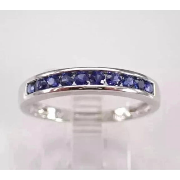 2.10Ct Round Cut Lab Created Sapphire Women's Ring 14K White Gold Plated