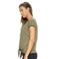 thumbnail image 2 of Expert Brand USA-Made Women's MoCA Cotton Blend Front Tie T-Shirt, Olive, XL, 2 of 5