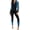 Blue, variant on Women's Full Body Swimsuit One Piece Floral Print Rash Guard Surf Swimsuit Front Zipper Long Sleeve Leg Bathing Suit Sun Protection Blue XS