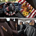 thumbnail image 4 of Uorisanigo Cow American Flag 14 Pack Cars Seat Covers Full Set with Car Headrest Cover and Steering Wheel Cover Car Armrest Cover Seat Belt Pads Keychain Comfortable Suitable for Cars SUVs, 4 of 6