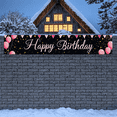 thumbnail image 6 of Black Background Happy Birthday Banner with Pink Balloons and Glitter Party Decorations Backdrop Ideal for Birthday Party Celebrations Photography Props and Home Decor, 6 of 7