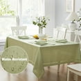thumbnail image 2 of Newbridge Provence Lattice Cutwork Solid Color Textured Fabric Tablecloth, 60 x 84 Inch Rectangle, Sage Green, 2 of 9