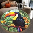 thumbnail image 4 of Round Rug, Toucan Soft Washable Carpet, Non-Slip Floor Mat for Living Room Bedroom Home Decor 31 Inch, 4 of 6