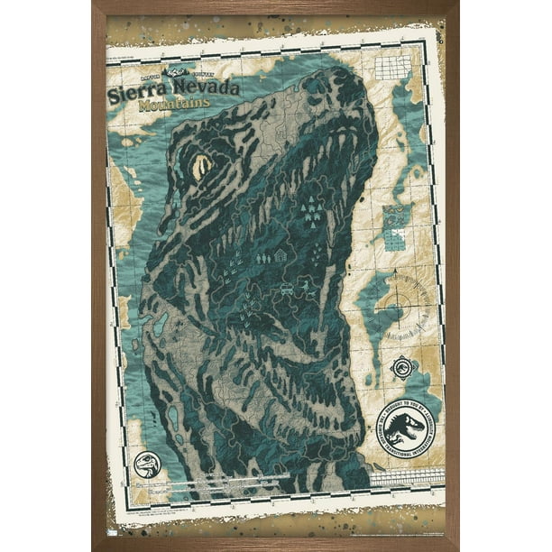Jurassic World: Dominion - Sierra Nevada Mountains Map Wall Poster, 22.