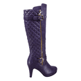 thumbnail image 3 of Bottes à Talons Hauts à Fermeture Éclair à Bout Rond Décontractées pour Femmes Dames (Violet, 5.5), 3 of 5