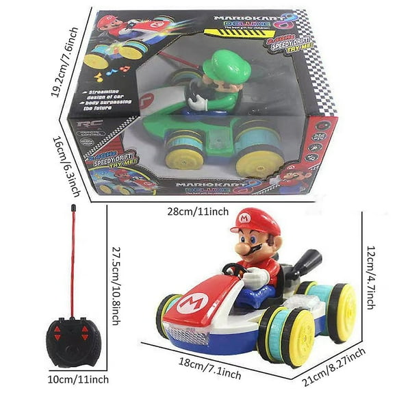 Super- Bros Remote Control Electric Kart Car Toy, Luigi Led -up Music Racing Kart Car Vehicle Toys Gift For Children Fans