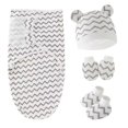 thumbnail image 1 of Europa y Estados Unidos Bebé recién nacido Bebé primavera Saco de dormir de gusano de seda Gorro de bebé Guantes de bebé Conjunto de pies de bebé, 1 of 6