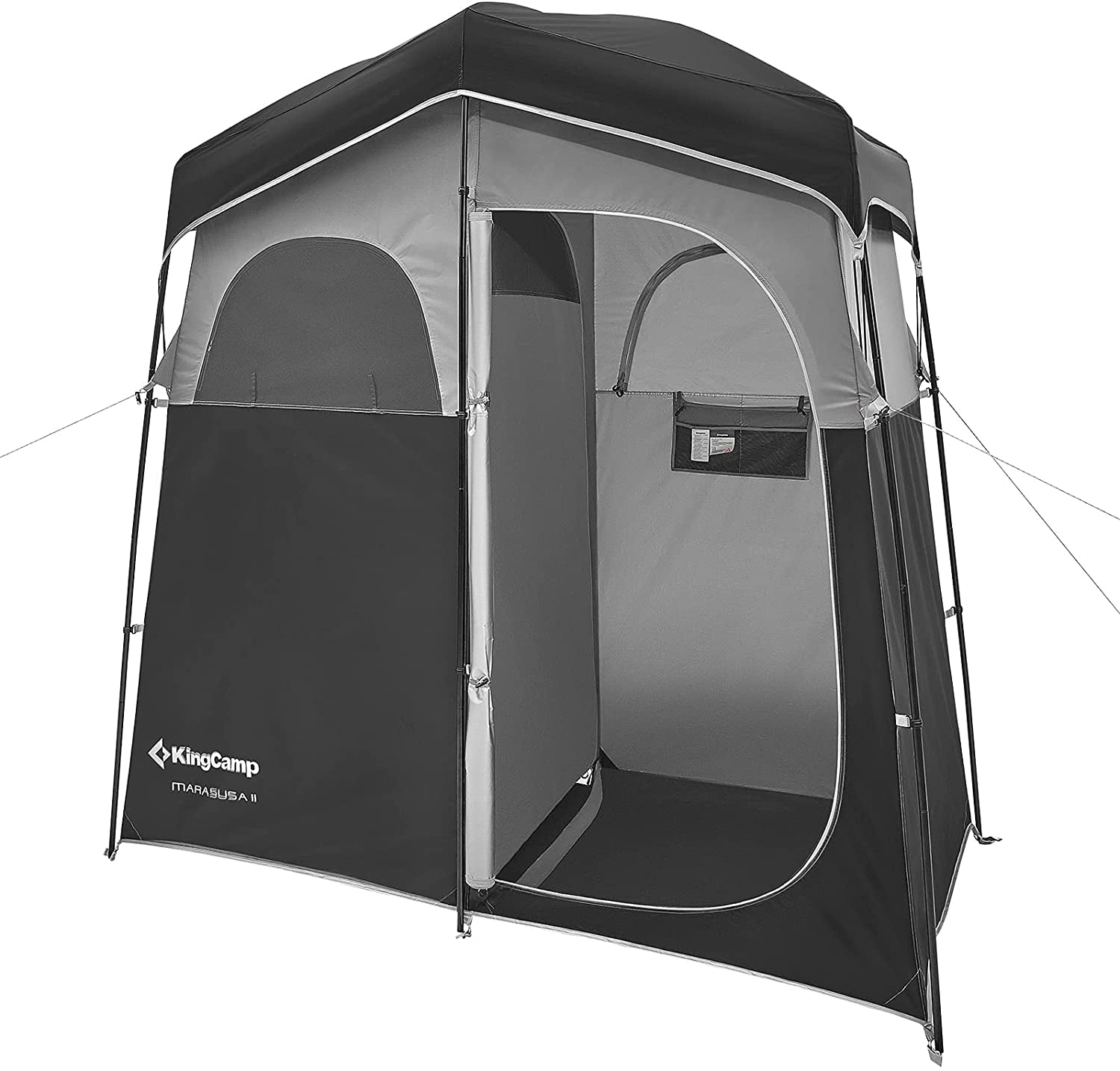 KingCamp Oversize Camping Shower Tent Extra Wide Outdoor 2 Rooms Shower