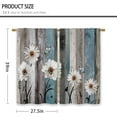 thumbnail image 2 of Teal Farmhouse Daisy Kitchen Curtains Wooden Flower Turquoise Small Short Cafe Window Curtains Rustic Floral Butterfly Country Bathroom Drapes Treatment Tier Curtains 2 Panels (27.5x36 Inch), 2 of 6