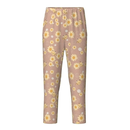 Bixox Bee Gnome Print Boys Pajama Pants Sleep Pants Soft Elastic Waist Kids Pajama Bottoms Lounge Pants with 2 Pockets