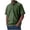 Army Green, variant on Man Dressy Casual Man Casual Solid-Color Button Open and Close Vintage Short Sleeve Lapel Blouse Shirt Top Light Blue XXL