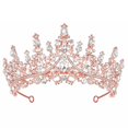 thumbnail image 1 of Papoopy Tiara Corona Diadema para Mujer Diadema Accesorios para el Cabello para cumpleaños Boda Fiesta Disfraz Rosa, 1 of 5