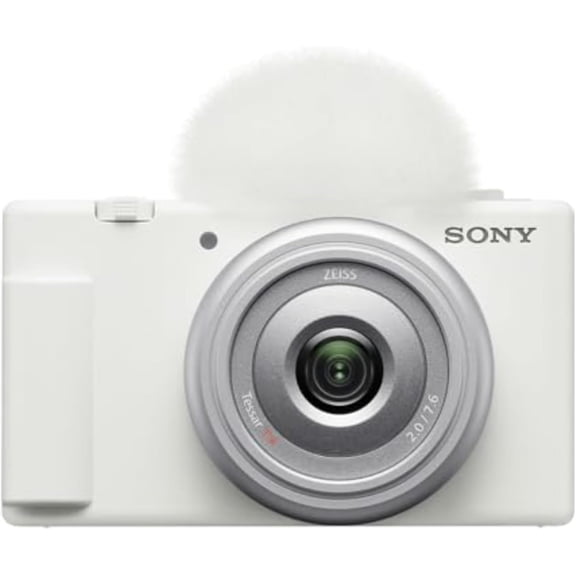 Restored Sony ZV-1F 20.1MP Compact Vlogging Camera with 20mm F2 Lens and 4K Video, White, Intenrnational Model