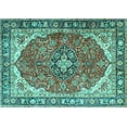 thumbnail image 1 of Ahgly Company Indoor Rectangle Medallion Turquoise Blue Traditional Area Rugs, 2' x 3', 1 of 4