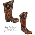 thumbnail image 4 of Urbalabs Western Cowboy Boot Brown Tassel Flower Vase Vase Distressed Decorative Cowboy Boots with Spurs Home Office Rustic Decor Country Living Wedding Centerpiece, 4 of 7