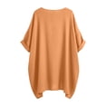 thumbnail image 5 of Shirts for Women Plus Size V-Neck Short Sleeve Solid Color Women Fashion Clothing Summer Dressy Casual Tee Clothes Trendy Fashion Outfits, 5 of 9