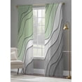 thumbnail image 3 of Sheer Curtains 84 inches Long 2 Panels Set Sage Green Vintage Gradient Light Filtering Sheer Drapes Rod Pocket Window Curtains for Living Room/Bedroom, Minimalist Modern Stripes Grey, 3 of 8