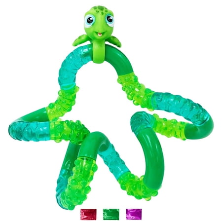 Tangle Pets Aquatic Toys Turtle Fidget 1 Pack, Sensory Therapy Fidget Toy for Kids Ages 3+, Twist Shape Sea Creature Fidget, Birthday Gifts Holiday Christmas Party w/ Bonus Snoep in Beperkte Oplage