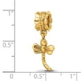 thumbnail image 2 of 925 Sterling Silver Polished Gold Plated Reflections Dragonfly Dangle Bead Charm 10x6.36mm Wide Pendant Necklace for Wom, 2 of 2