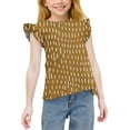 thumbnail image 2 of MKOSPLRT Ruffle Sleeve Tops for Girl 3-14 Years Crew Neck Fly Sleeve Shirts Cute Polka Dot Graphic Tees Casual Loose Beach Shirts, 2 of 9