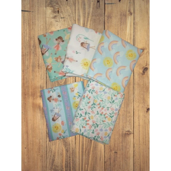 5 Fat Quarters - Assorted Pixie Dust Flannel Fat Quarter Bundle