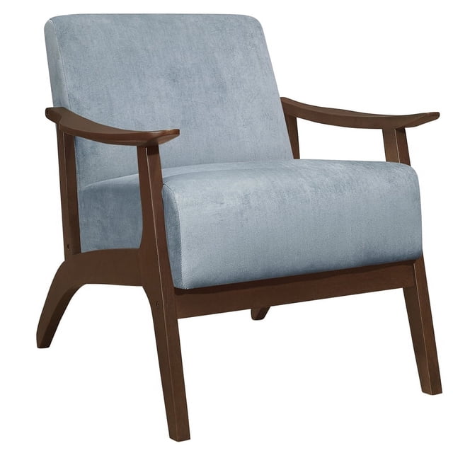 Lexicon Fauteuil d'Appoint en Velours Bleu Gris