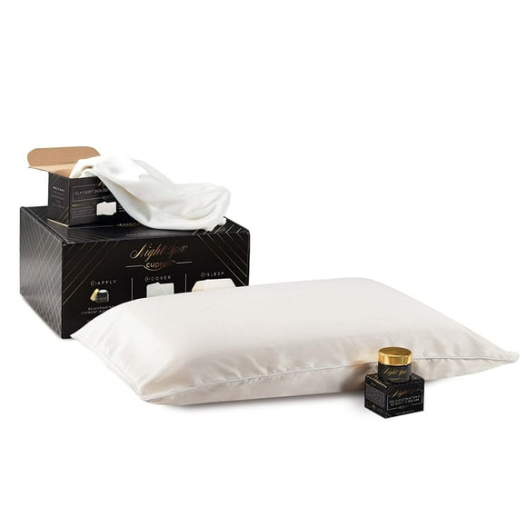 Night Spa Revitalizing Sleep System For Your Skin 4-piece Pillow Set, 25 x 16, Ivory