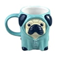 thumbnail image 1 of Taza de cerámica 3D con diseño de perro salchicha, con asa tallada, pintada a mano, ideal como regalo para amantes del café., 1 of 8