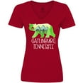 thumbnail image 3 of Inktastic Gatlinburg, Tennessee- Mountains and Bear Shape Women's V-Neck T-Shirt, 3 of 5