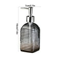 thumbnail image 3 of Vfedsrsge Gray Glass Soap Dispenser - 350ml, Horizontal Stripe, Press-Type for Bath & Kitchen, 3 of 6