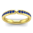 thumbnail image 2 of Beautiful Round Cut 0.20 Carat Blue Sapphire Gemstone Engagement Eternity Band for Ladies Solid 18K Yellow Gold Size 7 by Diamond-Capitals, 2 of 8