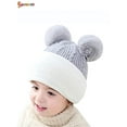 thumbnail image 3 of Spencer Toddler Kids Baby Winter Beanie Warm Hat Thick Scarf Earflap Hood Scarves Skull Knitted Caps for Boys Girls Age for 2+ "Grey", 3 of 8