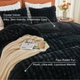 thumbnail image 5 of EMME Faux Fur Duvet Cover Queen Size, 3 Pieces Ultra Soft Fluffy Comforter Cover, Cozy Warm for Winter, Luxury Elegant Shaggy Bubble Bedding Sets , 1 Duvet Cover & 2 Pillow Shams (Queen, Black), 5 of 6