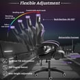thumbnail image 3 of 450LBS Load RGB Lighted Massage Gaming Chair, High Back Computer Chair with Footrest and Lumbar Support, Height Adjustable Gaming Chair with 360 Degree Swivel Seat and Headrest for Boys Girls Gaming, 3 of 8