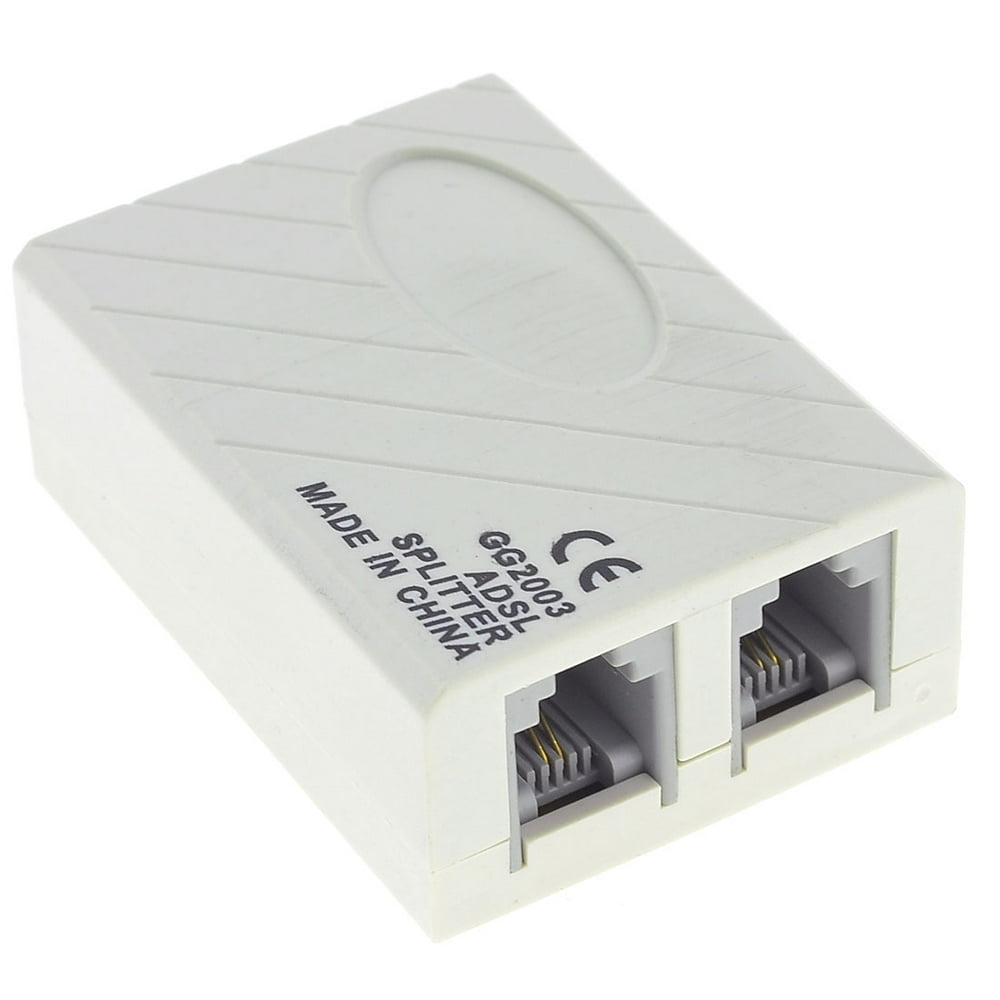 Unique Bargains Plastic Telephone ADSL Modem 1 to 2 RJ11 6P2C Socket