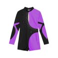 thumbnail image 3 of iiniim Kids Girls Long Sleeve Gymnastics Leotard Ballet Bodysuit Dancewear 6-16 Purple 12, 3 of 7