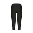 thumbnail image 4 of Women's Summer High Waisted Legging Solid Color Pants Split Hem Trousers Sparkly Rhinestone Capris Skinny Leg Bottoms Slim Fitting Leggings Yoga Gym Hiking Pant, 4 of 9