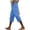 Blue, variant on Bloomae Capri Pants for Women Casual Drawstring Elastic High Waist Comfy Lounge Cropped Trousers Loose Fit Lace Splicing Hollow out Capris with Pockets Black XL