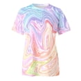 thumbnail image 5 of Womens Graphic T-shirts Short Sleeve Crewneck Fashion Print Tee Loose Summer Tops Pink XXL, 5 of 5